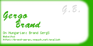 gergo brand business card