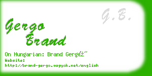 gergo brand business card